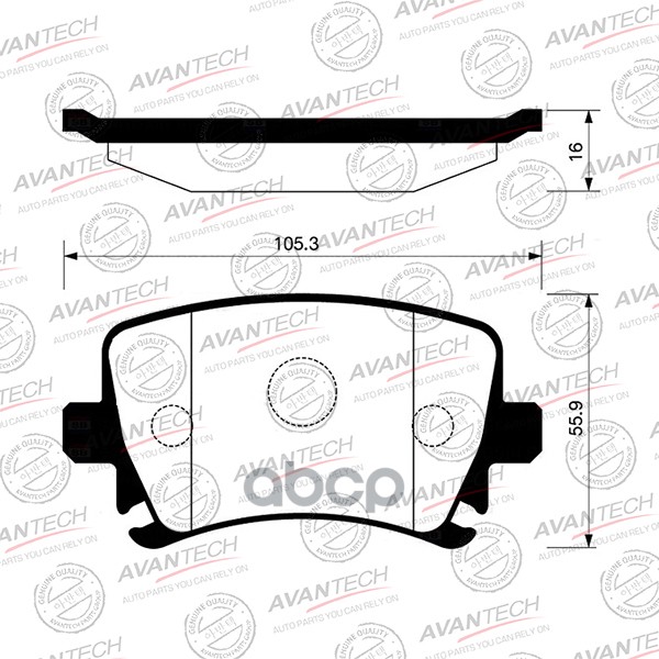 Тормозные колодки AVANTECH дисковые AV1904 100039806118