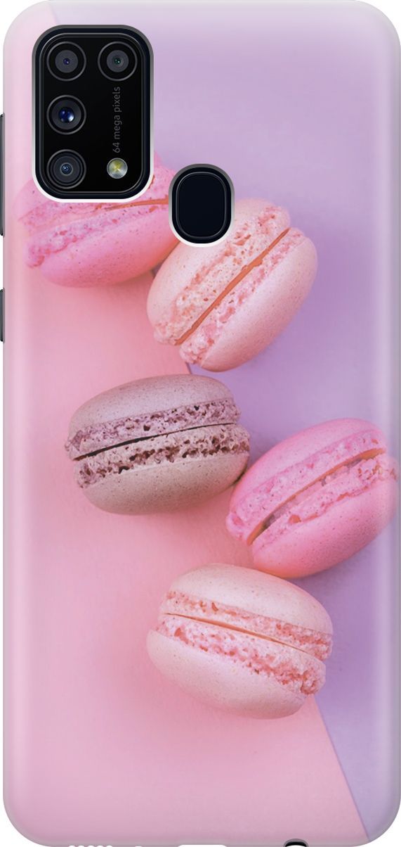 

Силиконовый чехол на Samsung Galaxy M31 с принтом "Розовые макаруны", Розовый;фиолетовый, 7359