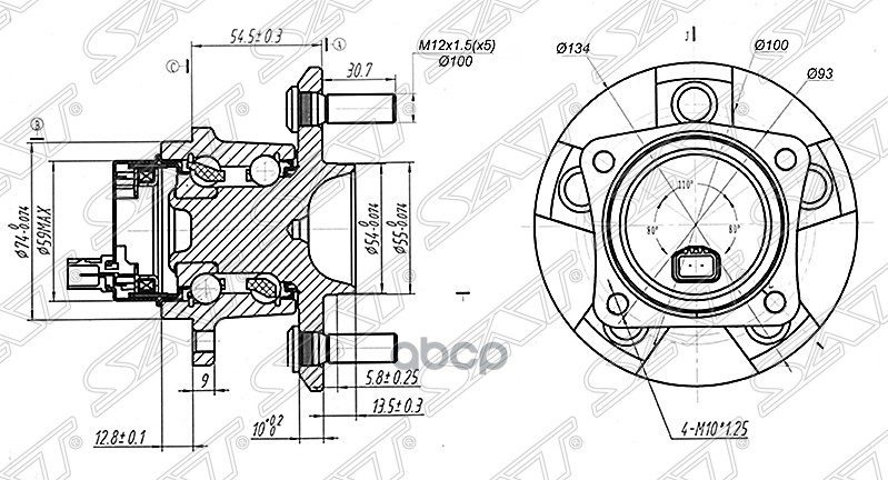 

Ступичный Узел Задн. Toyota Alion/Avensis/Caldina/Wish/Opa (5 Шпилек) Sat арт. ST-42450-63