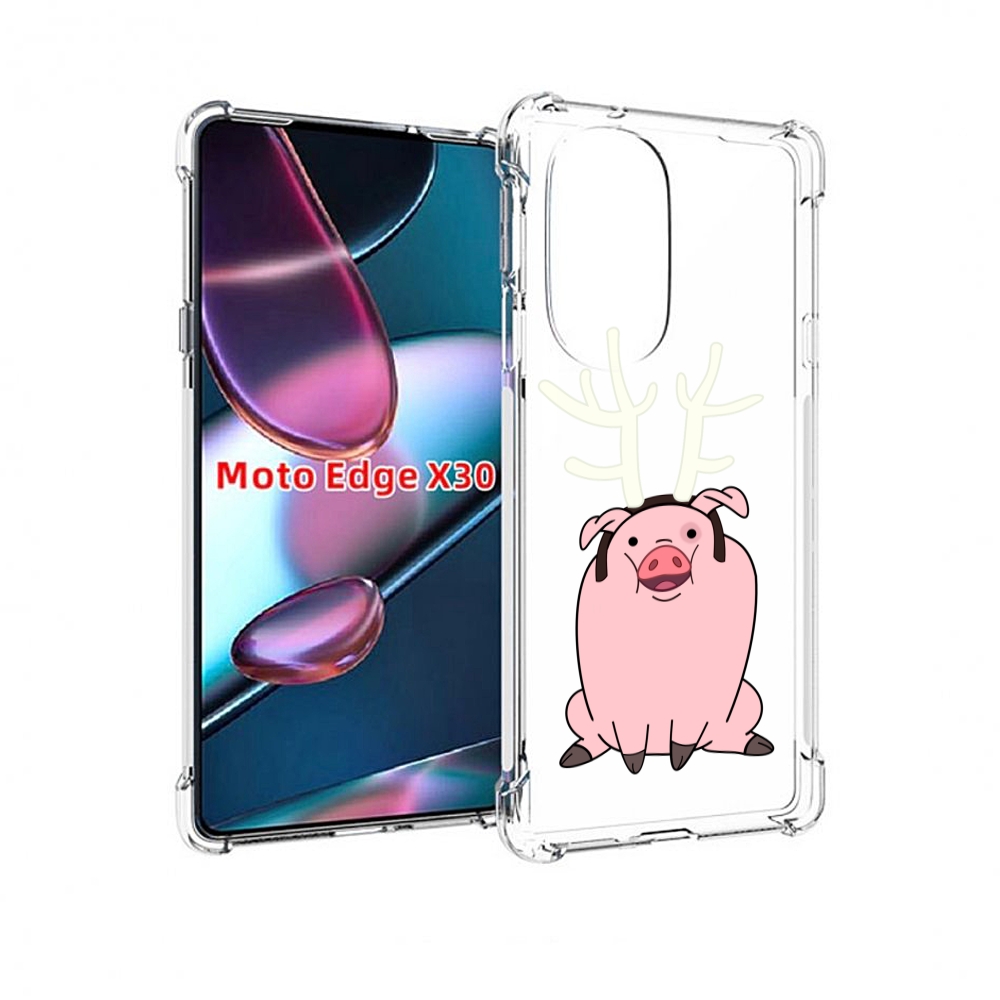 

Чехол MyPads поросенок-с-рогами для Motorola Moto Edge X30, Прозрачный, Tocco