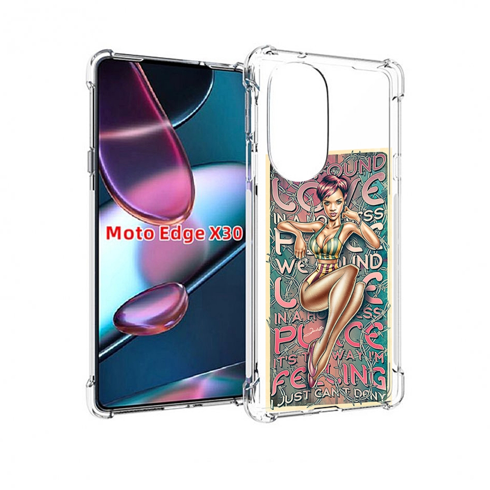 

Чехол MyPads постер-рианна для Motorola Moto Edge X30, Прозрачный, Tocco