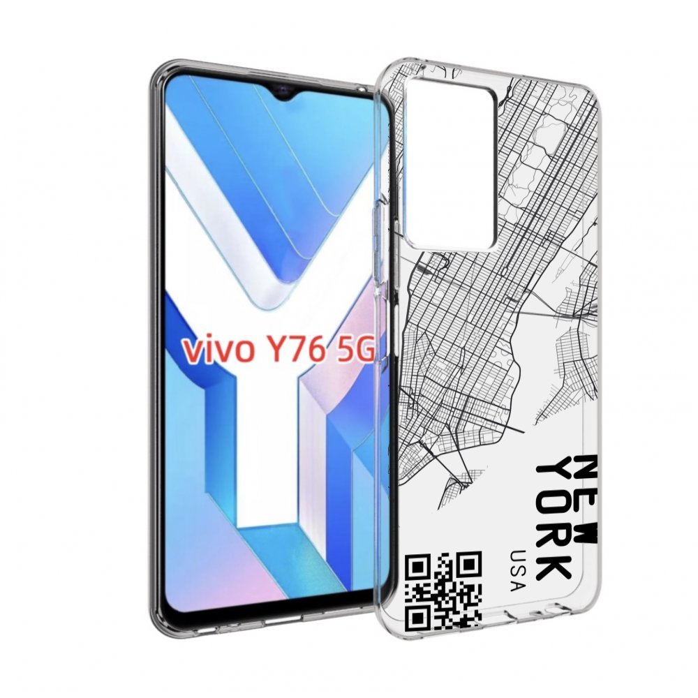 

Чехол MyPads схема-нью-йорк для Vivo Y76 5G, Прозрачный, Tocco