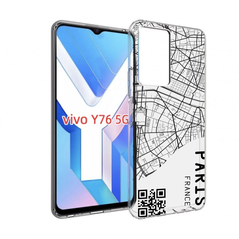 

Чехол MyPads схема-париж для Vivo Y76 5G, Прозрачный, Tocco