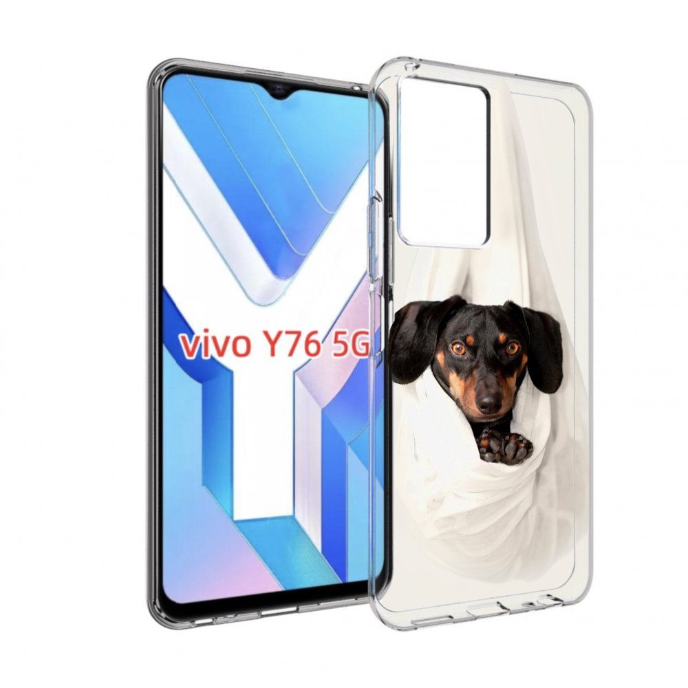 

Чехол MyPads такса собака для Vivo Y76 5G, Прозрачный, Tocco