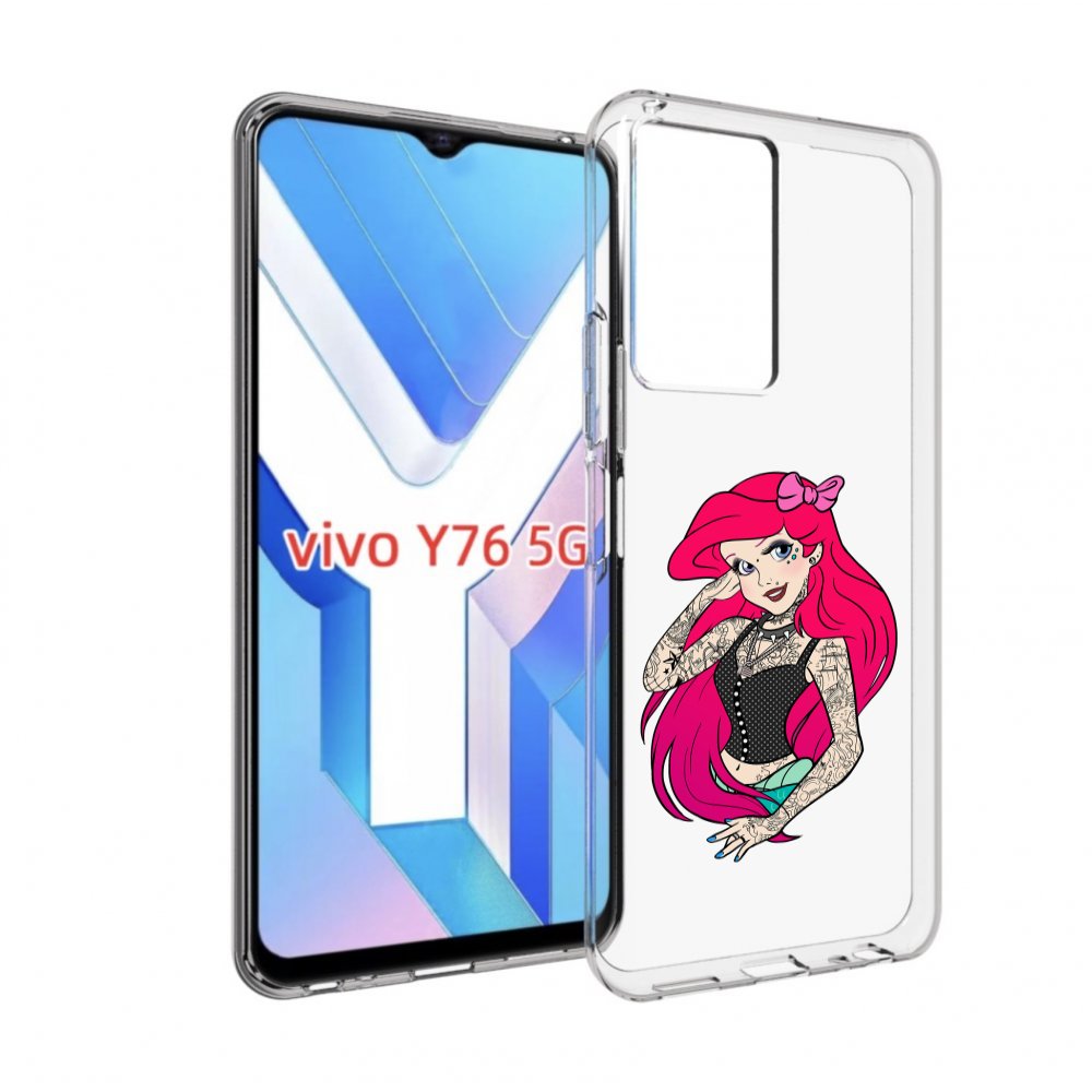 

Чехол MyPads татуированная-принцесса женский для Vivo Y76 5G, Прозрачный, Tocco