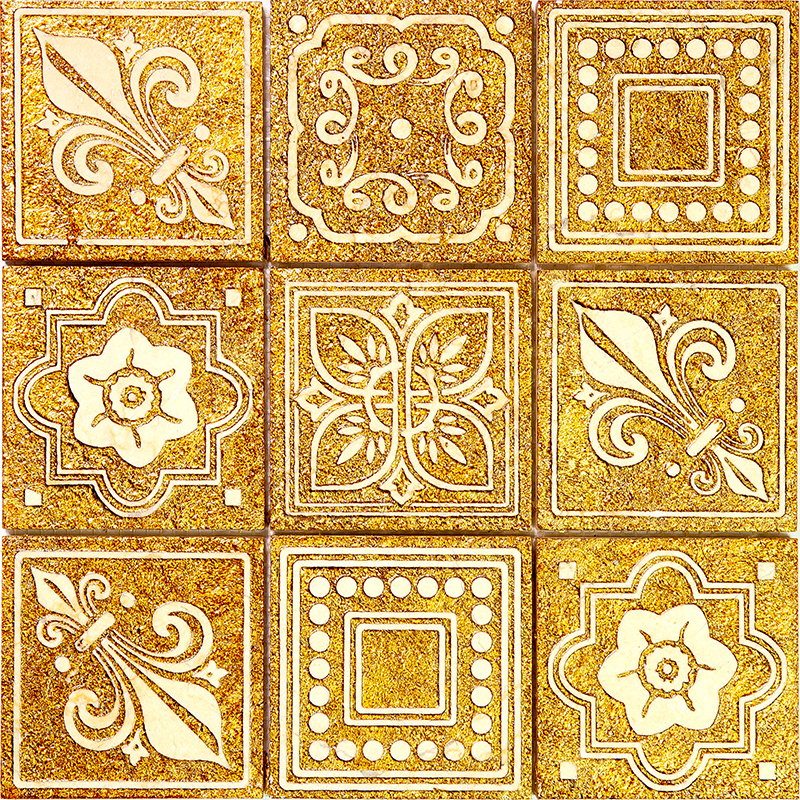 фото Мозаика итальянская мрамор skalini trafalgar золотой желтый trg-6