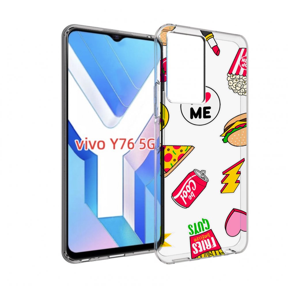 

Чехол MyPads фаст-фуд для Vivo Y76 5G, Прозрачный, Tocco