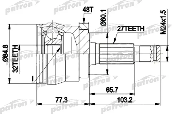 

ШРУС наружн к-кт 27x60,1x32 ABS:48T EMPI 87-9102, JEEP: CHEROKEE 99-01 с ABS