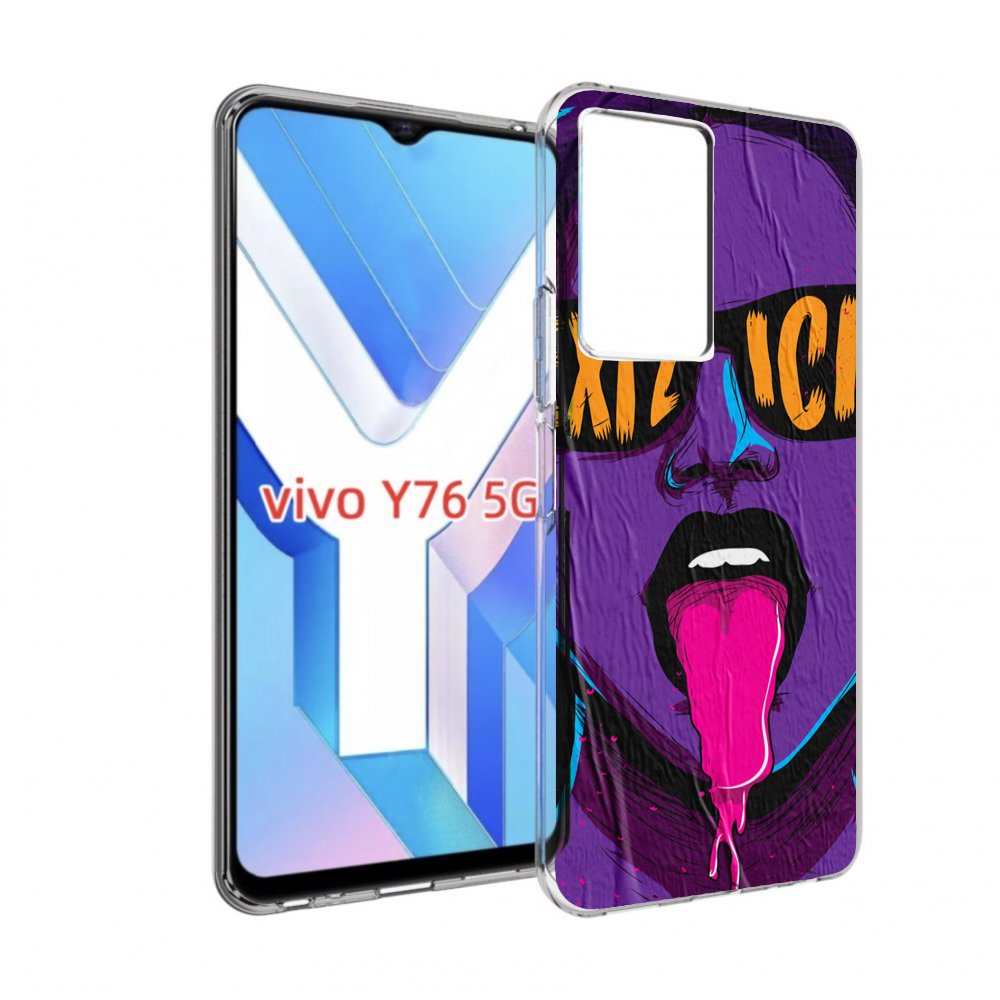 

Чехол MyPads фиолетовая-девушка-в-очках женский для Vivo Y76 5G, Прозрачный, Tocco