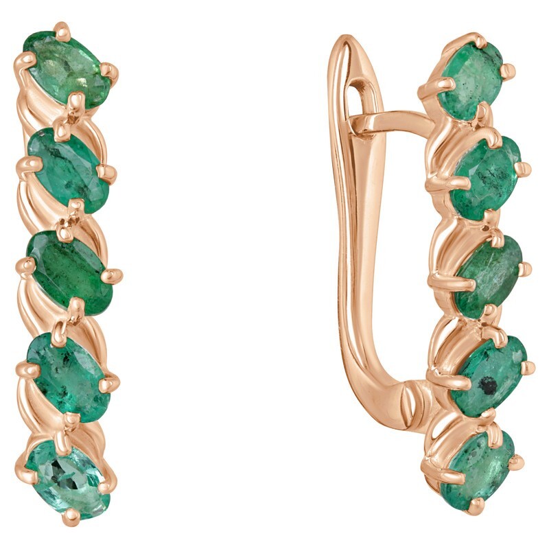

Серьги из серебра с изумрудомом LAZURIT-ONLINE 7983RG, 7983RG