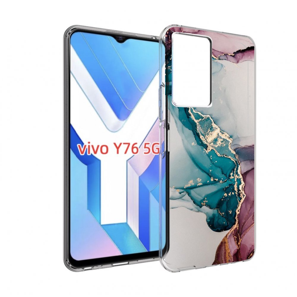 

Чехол MyPads фиолетовый синий краски для Vivo Y76 5G, Прозрачный, Tocco