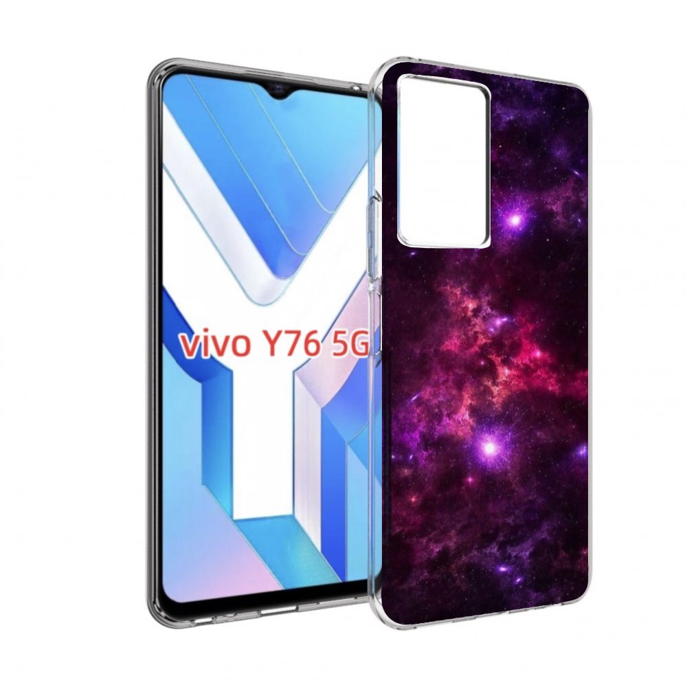 

Чехол MyPads фиолетовый-космос-с-облаками для Vivo Y76 5G, Прозрачный, Tocco