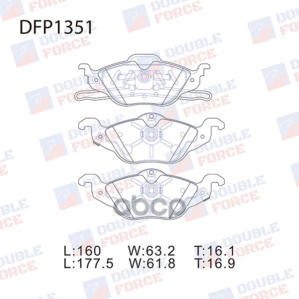 

Тормозные колодки DOUBLE FORCE дисковые DFP1351