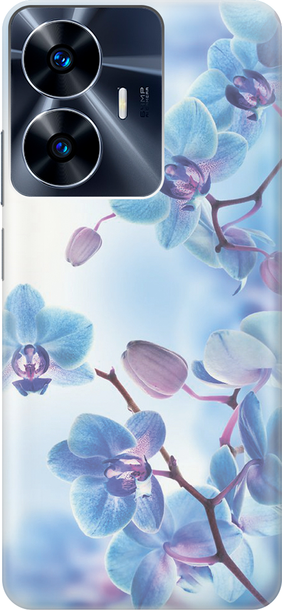 

Силиконовый чехол на Realme C55, Голубой;серый, 159496