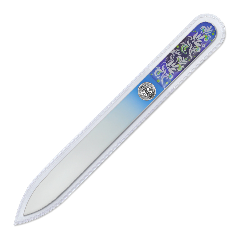 

Пилка для ногтей BOHEMIA Czech Nail Files 135700 синий с объемной 3D наклейкой стекло