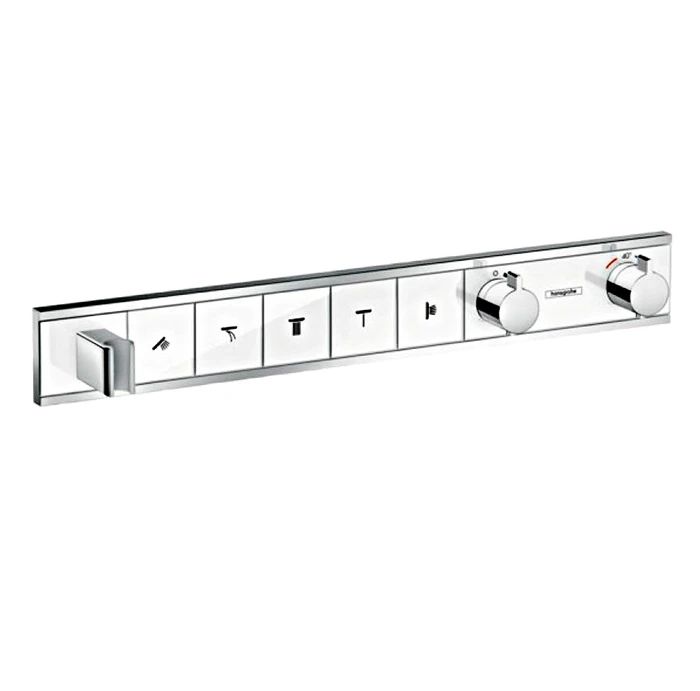 фото Термостат (внешняя часть)hansgrohe rainselect 15358400 для душа, белый - хром