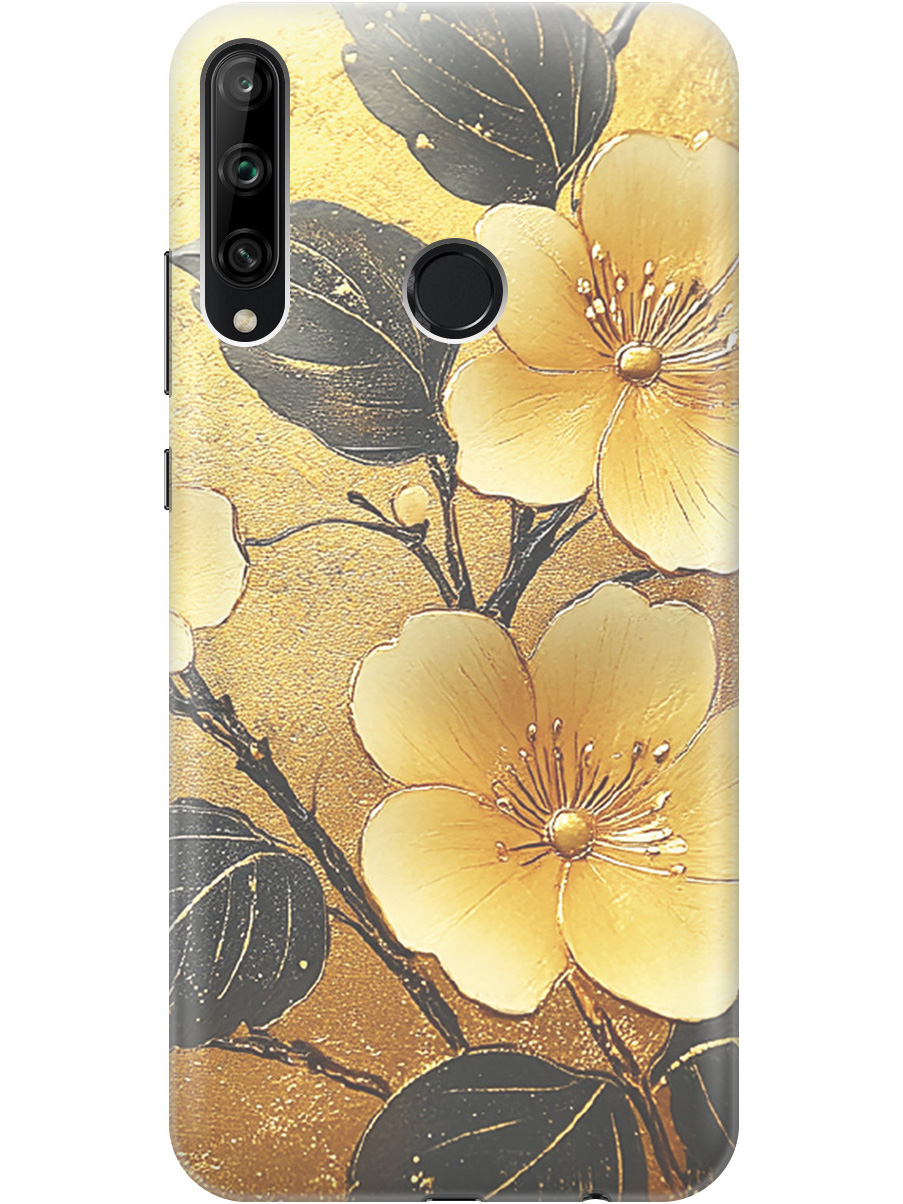 

Силиконовый чехол на Honor 9C / Huawei P40 Lite E с принтом "Цветы и золото", Прозрачный;желтый;черный, 722946224