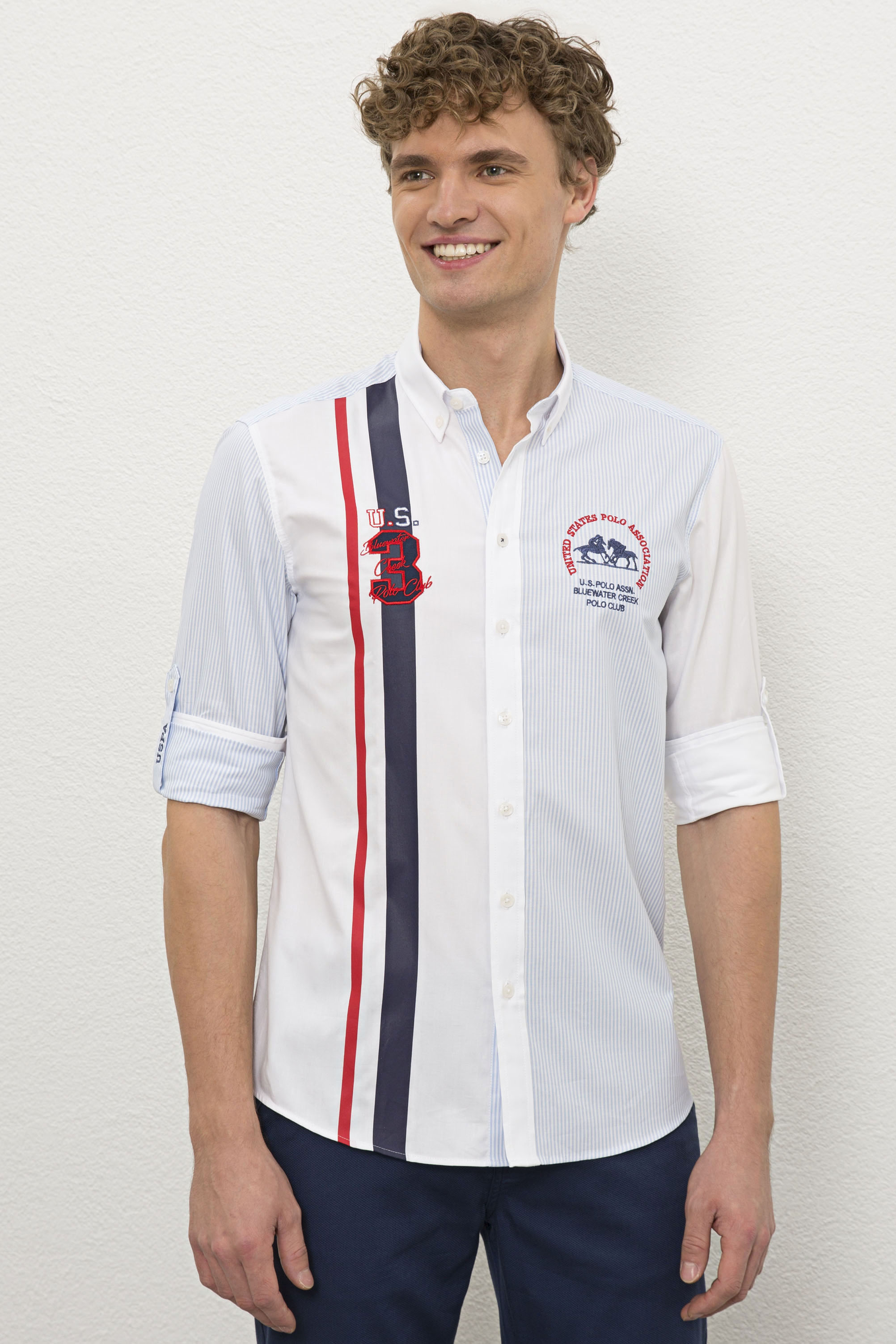 

Рубашка мужская U.S. POLO Assn. G081SZ0040SOLLA голубая XL, G081SZ0040SOLLA