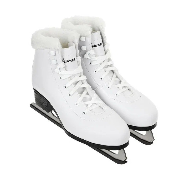 

Коньки фигурные Winter Star с мехом, white, размер 32, Белый;черный, с мехом
