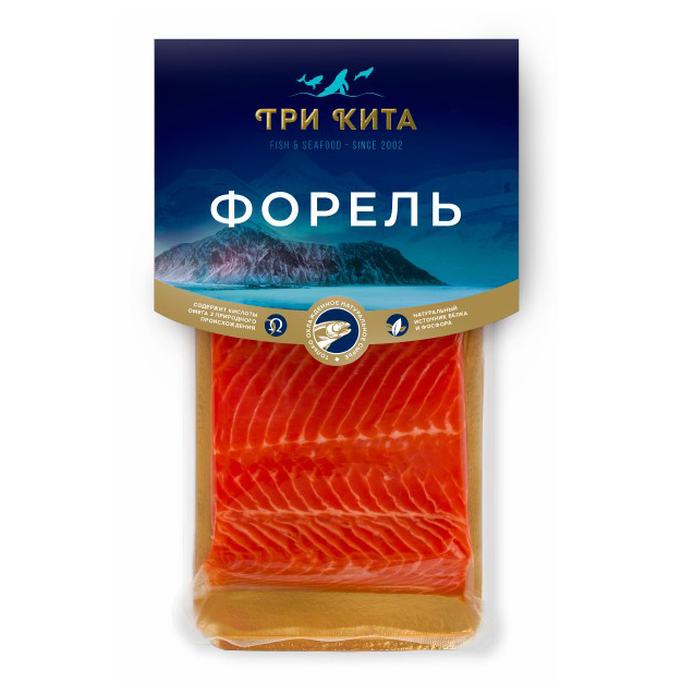 

Форель радужная Три кита соленая филе на коже 250 г