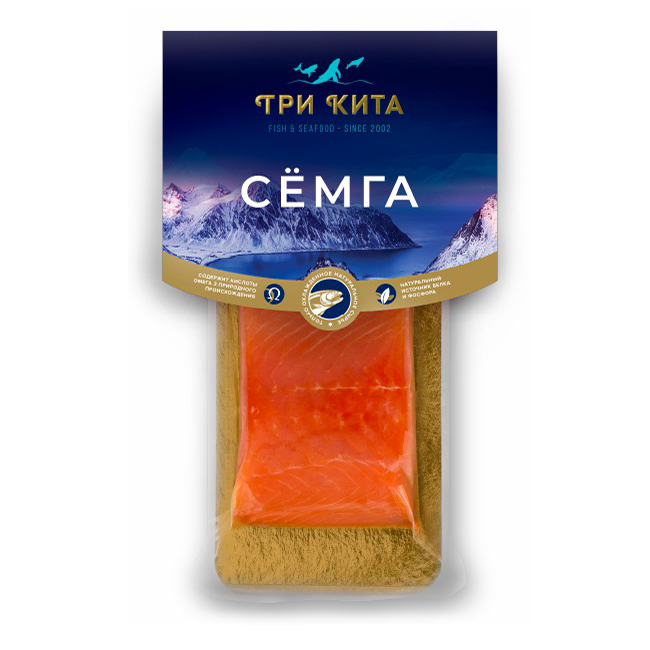 

Семга Три Кита соленая филе на коже 250 г