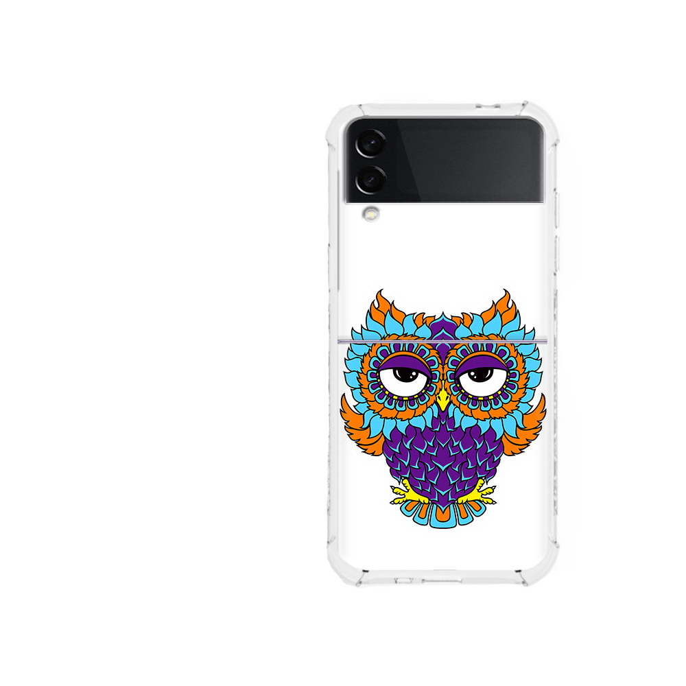 

Чехол MyPads Tocco для Samsung Galaxy Z Flip 3 Цветная сова (PT226934.584.198), Прозрачный, Tocco