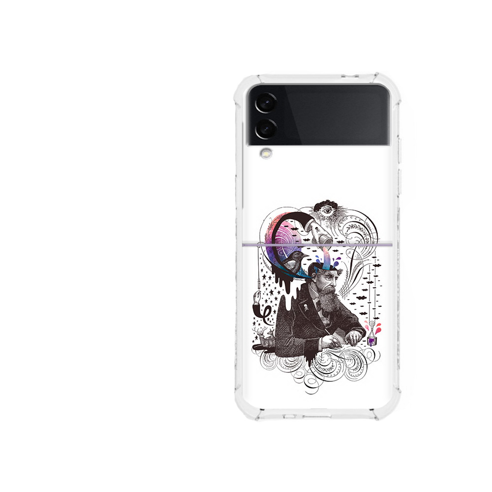 

Чехол MyPads Tocco для Samsung Galaxy Z Flip 3 абстракция думающий мужчина, Прозрачный, Tocco