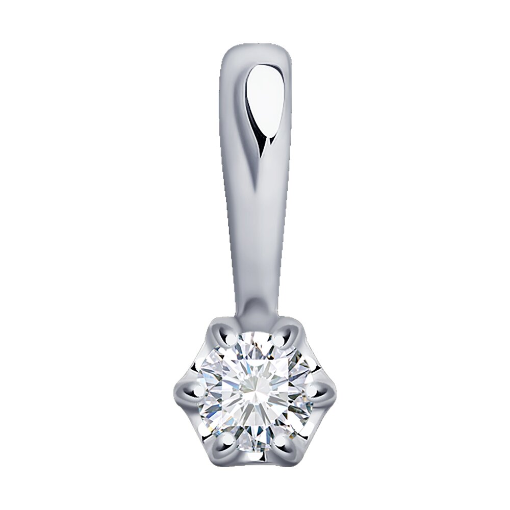 

Кулон из белого золота SOKOLOV Diamonds 1030904-3, бриллиант, 1030904-3