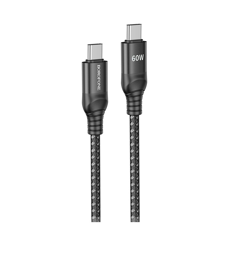 фото Кабель usb type-c - usb type-c borofone 1.5 м черный