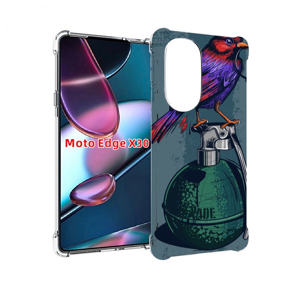 

Чехол MyPads птица с гранатой для Motorola Moto Edge X30, Прозрачный, Tocco