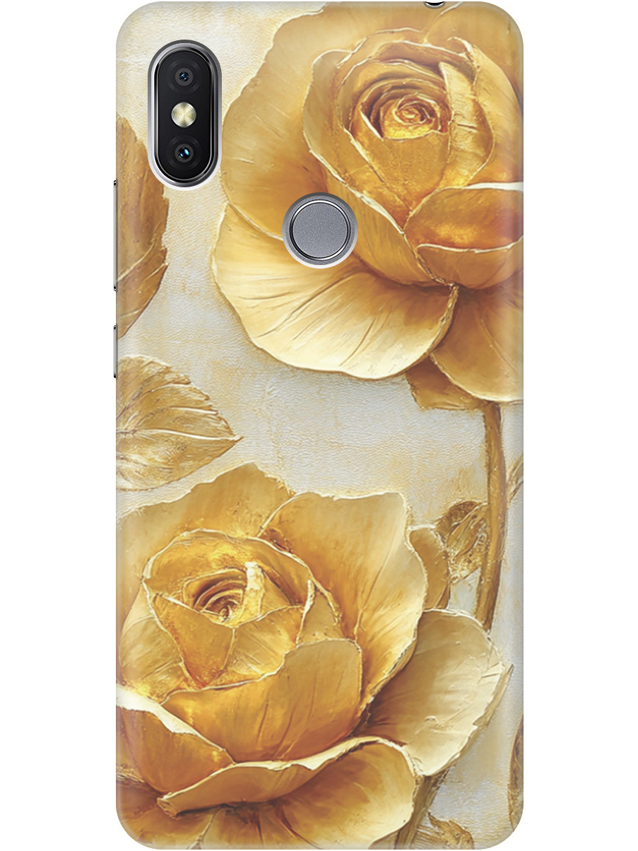 

Силиконовый чехол на Xiaomi Redmi S2 с принтом "Золотые розы", Прозрачный;золотистый;белый, 718410223