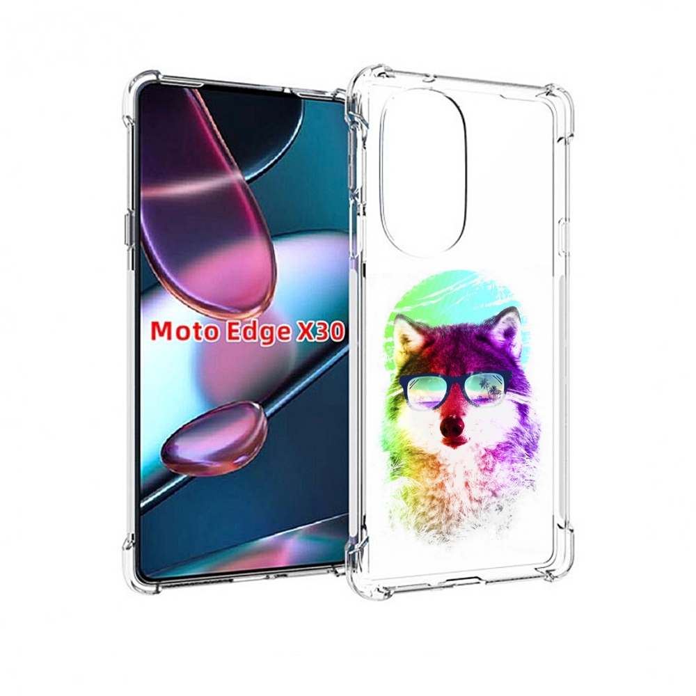 

Чехол MyPads радужный волк детский для Motorola Moto Edge X30, Прозрачный, Tocco
