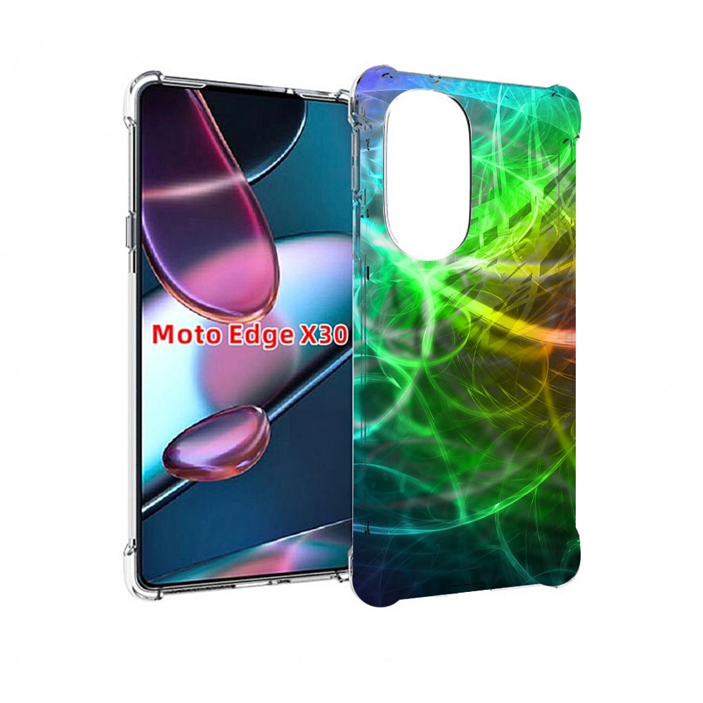 Чехол MyPads разноцветная-абстракция-линиями для Motorola Moto Edge X30