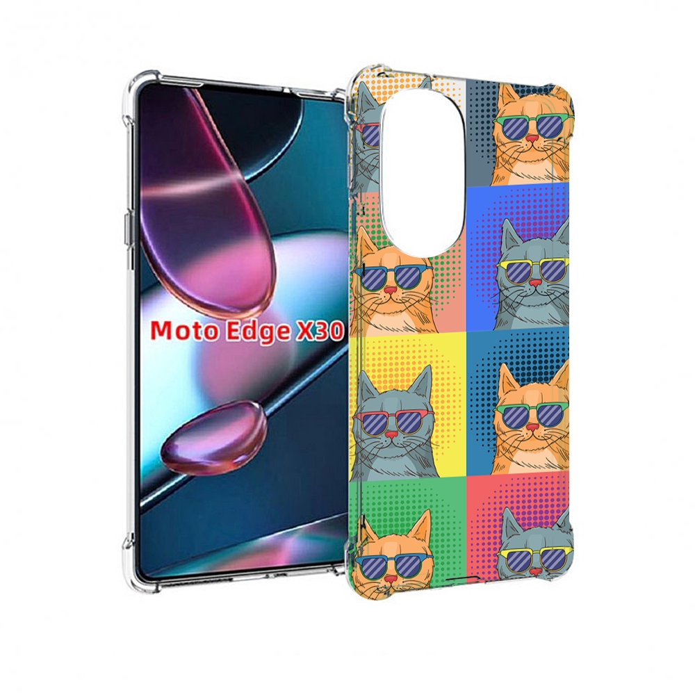 

Чехол MyPads разноцветные-коты для Motorola Moto Edge X30, Прозрачный, Tocco