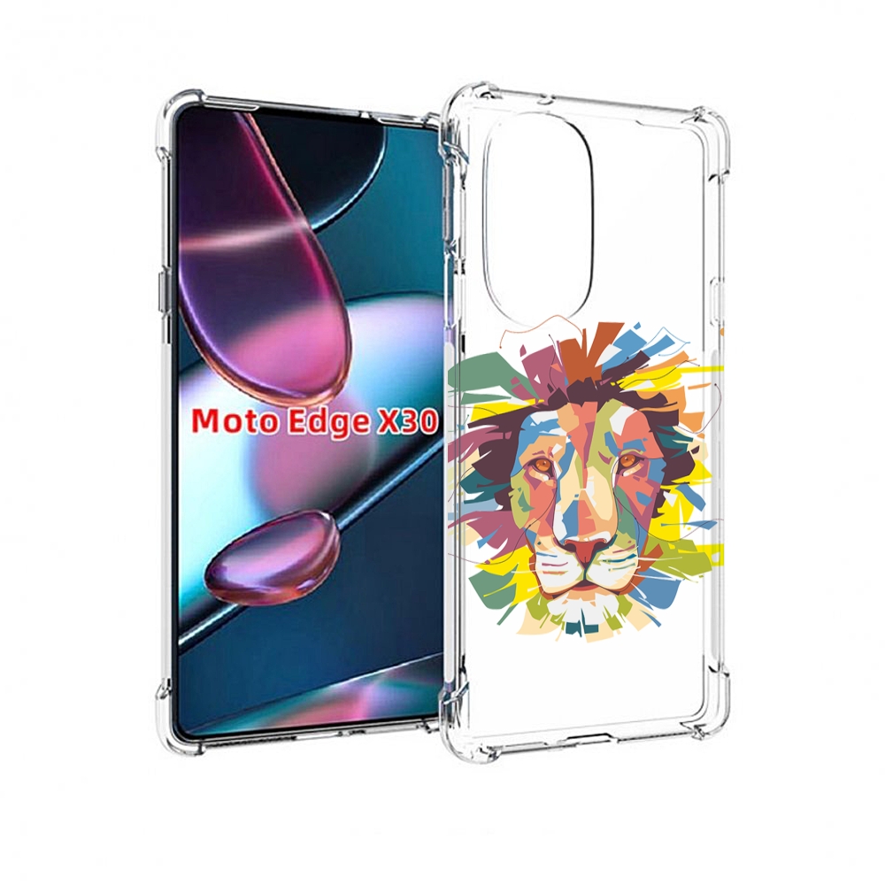 

Чехол MyPads разноцветный-лев детский для Motorola Moto Edge X30, Прозрачный, Tocco