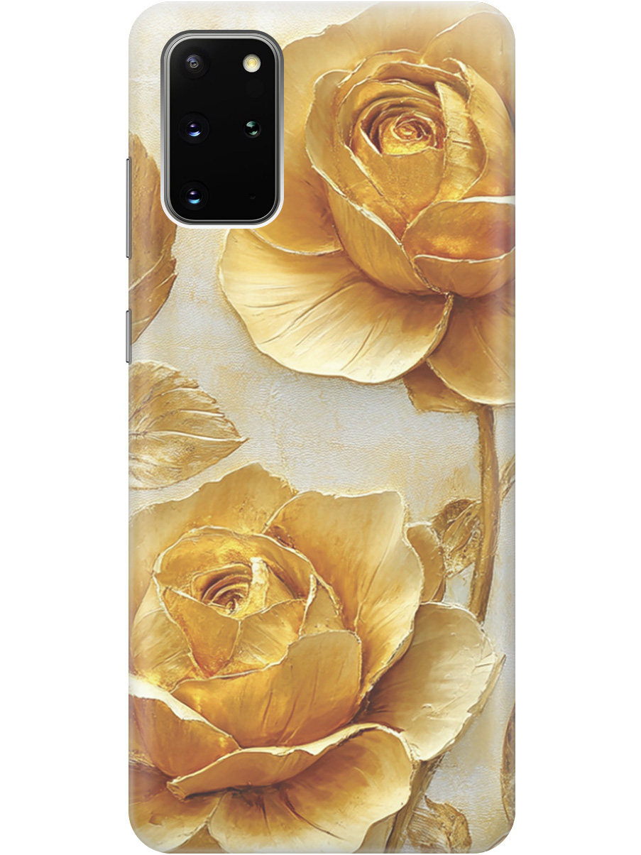 

Силиконовый чехол на Samsung Galaxy S20+ с принтом "Золотые розы", Прозрачный;золотистый;белый, 722628523