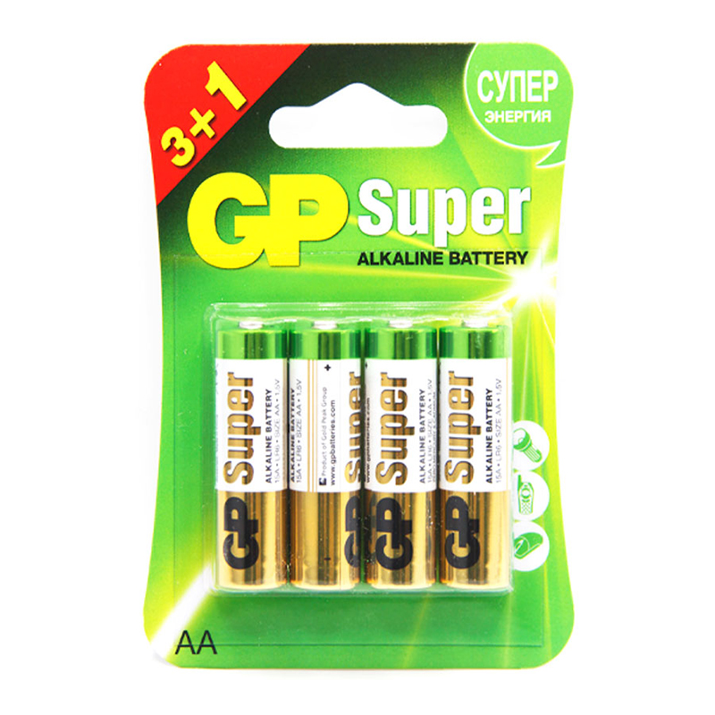 Батарейка GP Super LR6 AA Alkaline 1.5V (4шт в блистере)