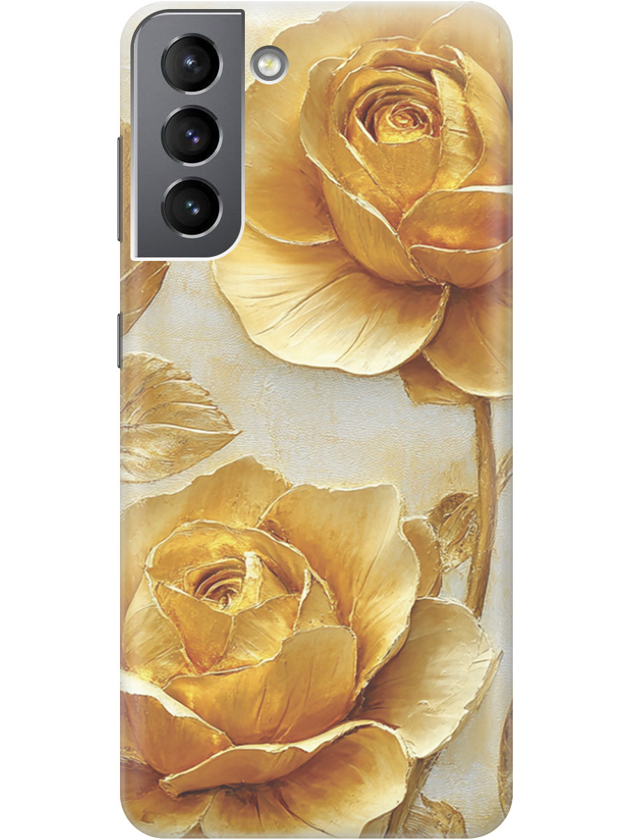 

Силиконовый чехол на Samsung Galaxy S21 с принтом "Золотые розы", Прозрачный;золотистый;белый, 724125023