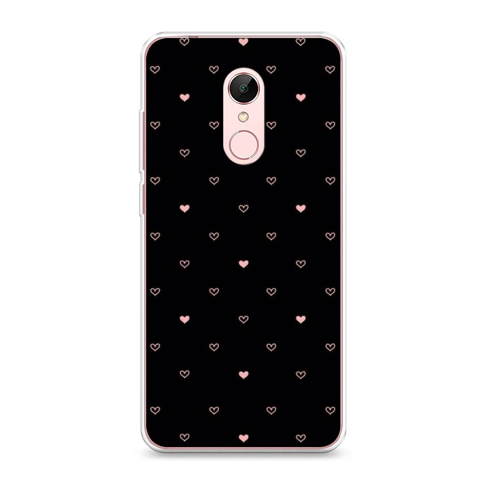 

Чехол Awog на Xiaomi Redmi 5 "Черный фон и сердечки", Разноцветный, 33050-3