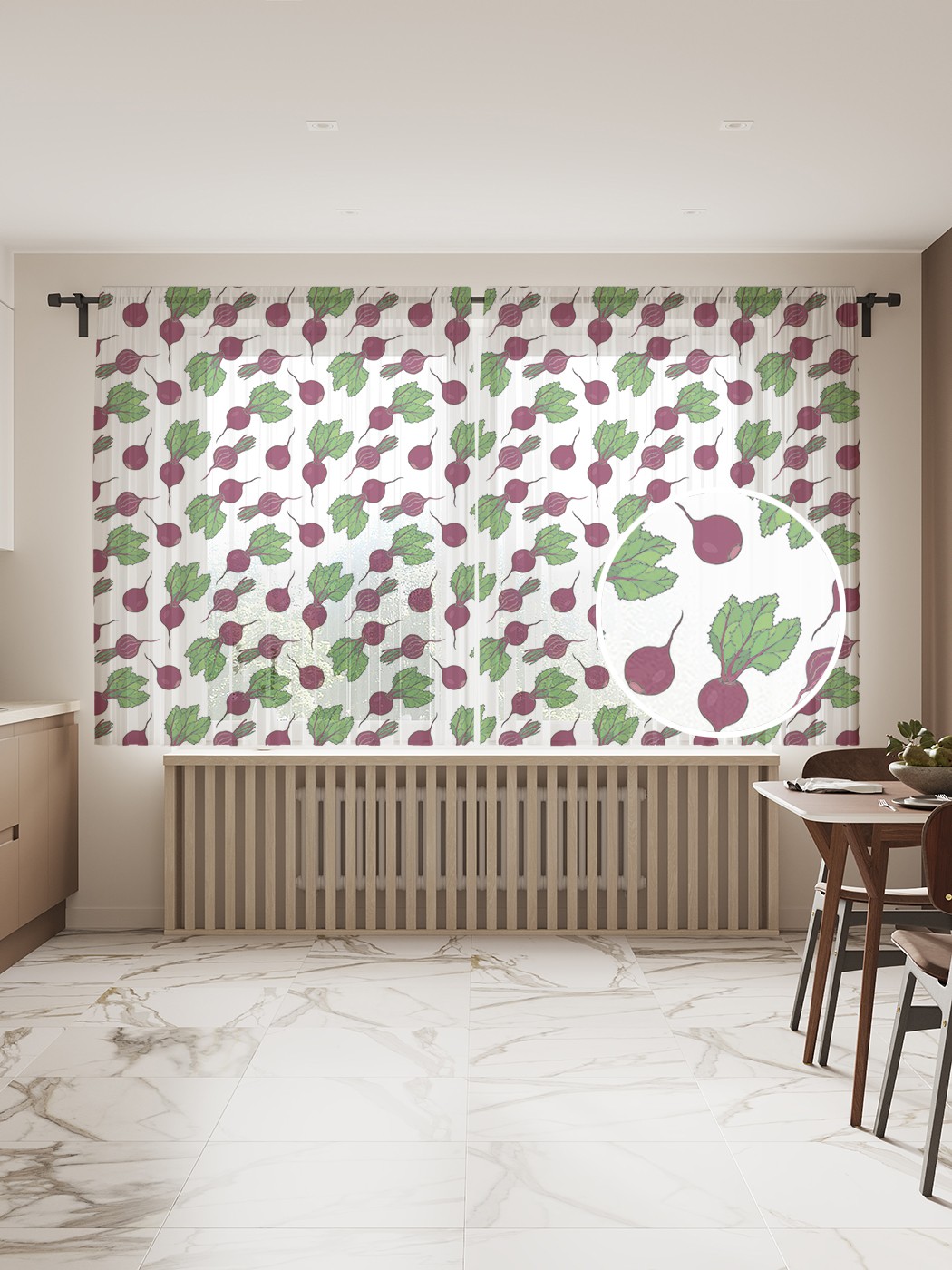 

Фототюль JoyArty "Урожай свеклы", 145x180 см (2 полотна со шторной лентой + 50 крючков), Урожай свеклы