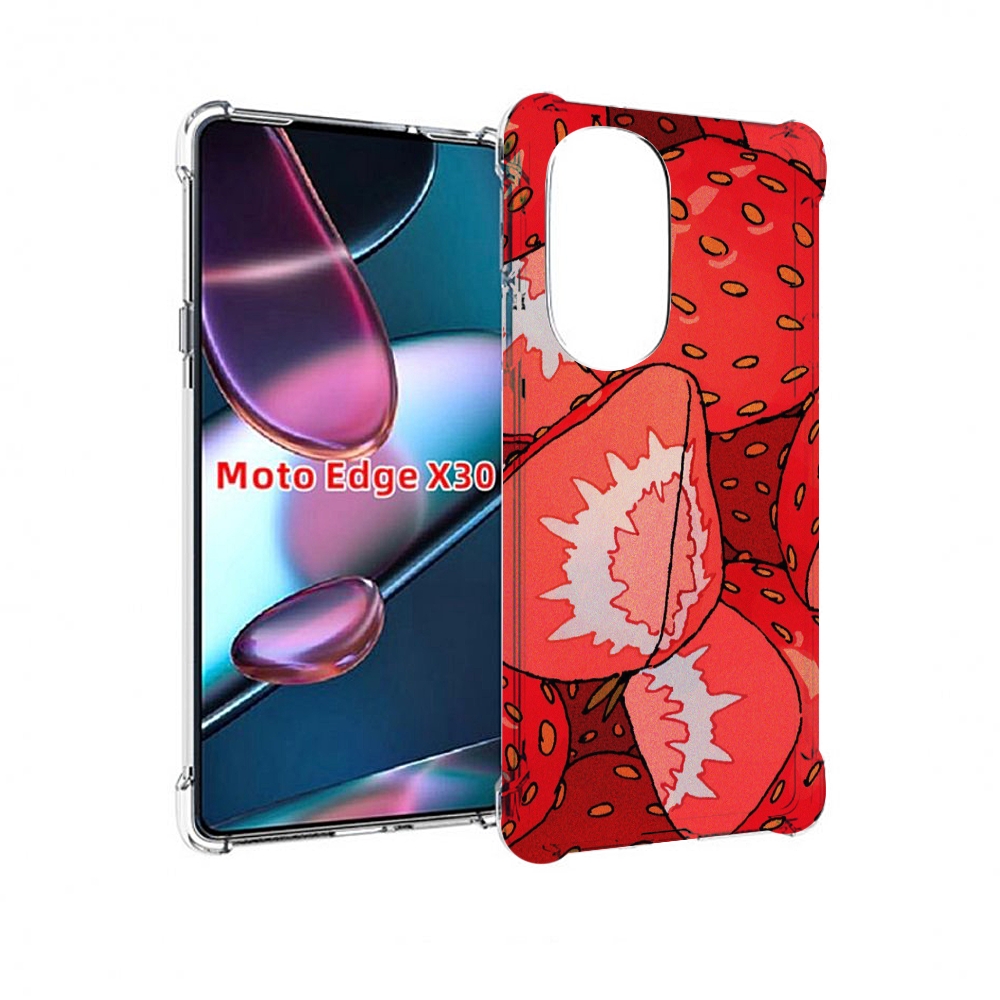 

Чехол MyPads рисованная-клубника для Motorola Moto Edge X30, Прозрачный, Tocco