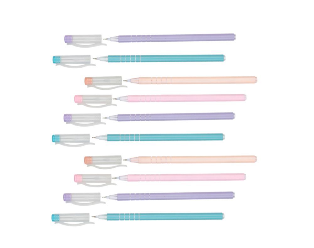 

10 шт. Ручка шариковая OfficeSpace Pastel charm синяя, 0,6мм, на масляной основе