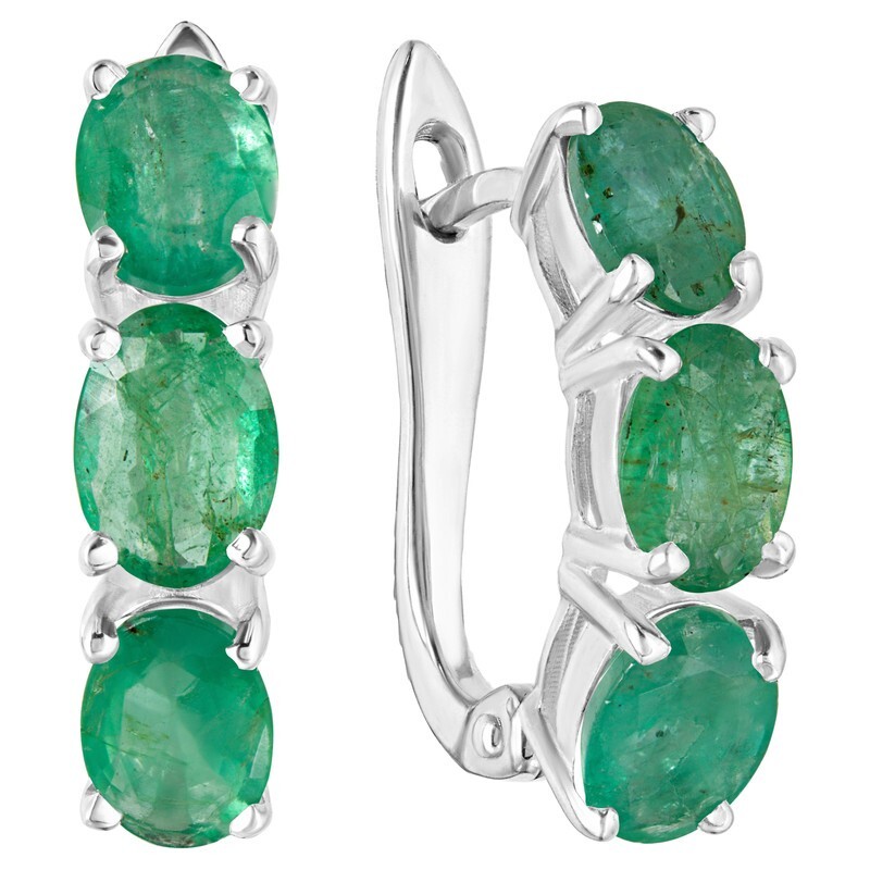 

Серьги из серебра с изумрудом LAZURIT-ONLINE 8166AG, 8166AG