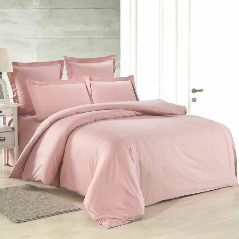 

Постельное бельё Maktex из сатина 2 спальное однотонный Дымчатая роза, Сатин 2 спальный