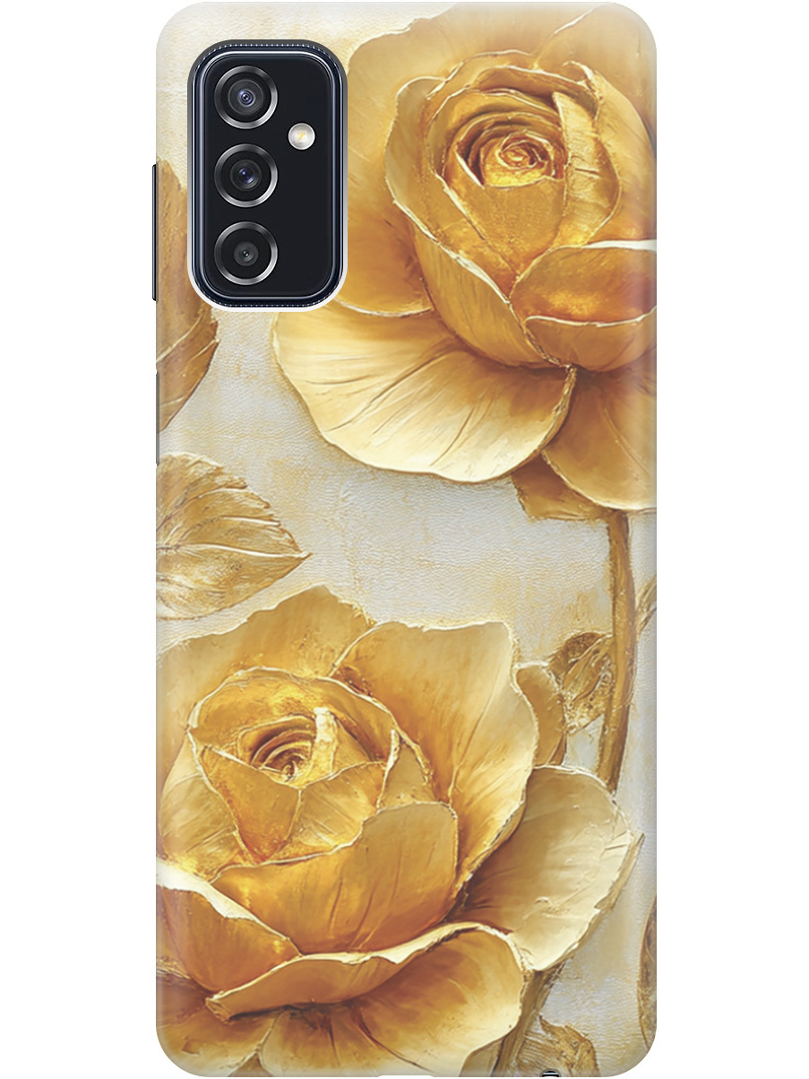 

Силиконовый чехол на Samsung Galaxy M52 5G с принтом "Золотые розы", Прозрачный;золотистый;белый, 734082123