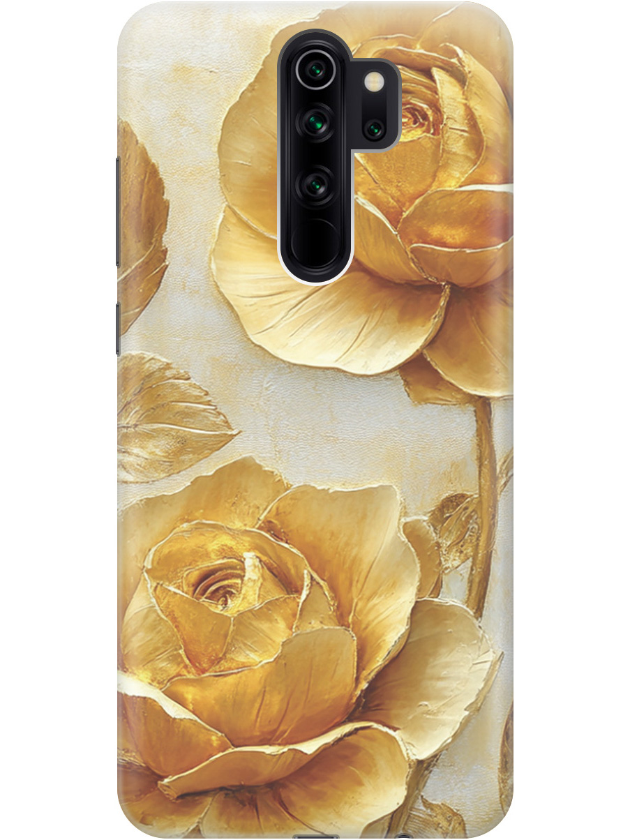 

Силиконовый чехол на Xiaomi Redmi Note 8 Pro с принтом "Золотые розы", Прозрачный;золотистый;белый, 721936323