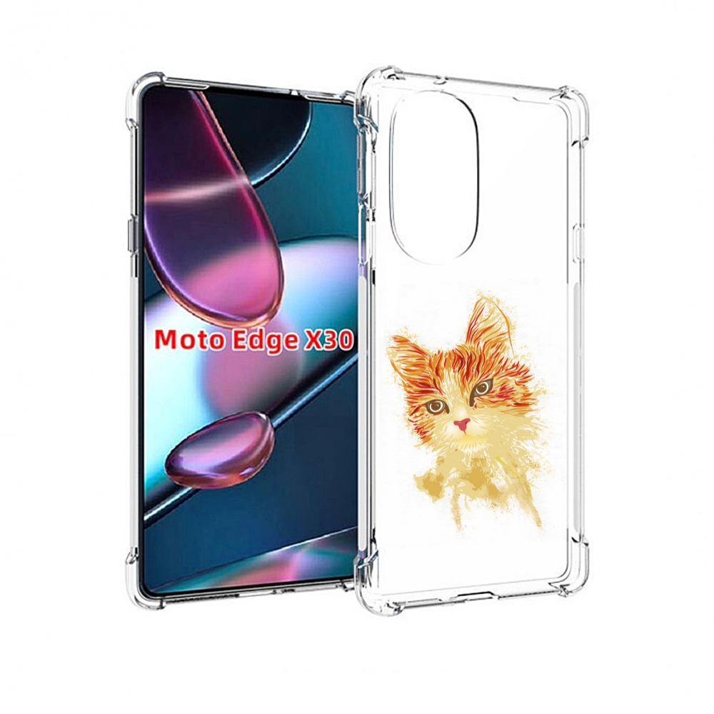 

Чехол MyPads рыжий кот для Motorola Moto Edge X30, Прозрачный, Tocco