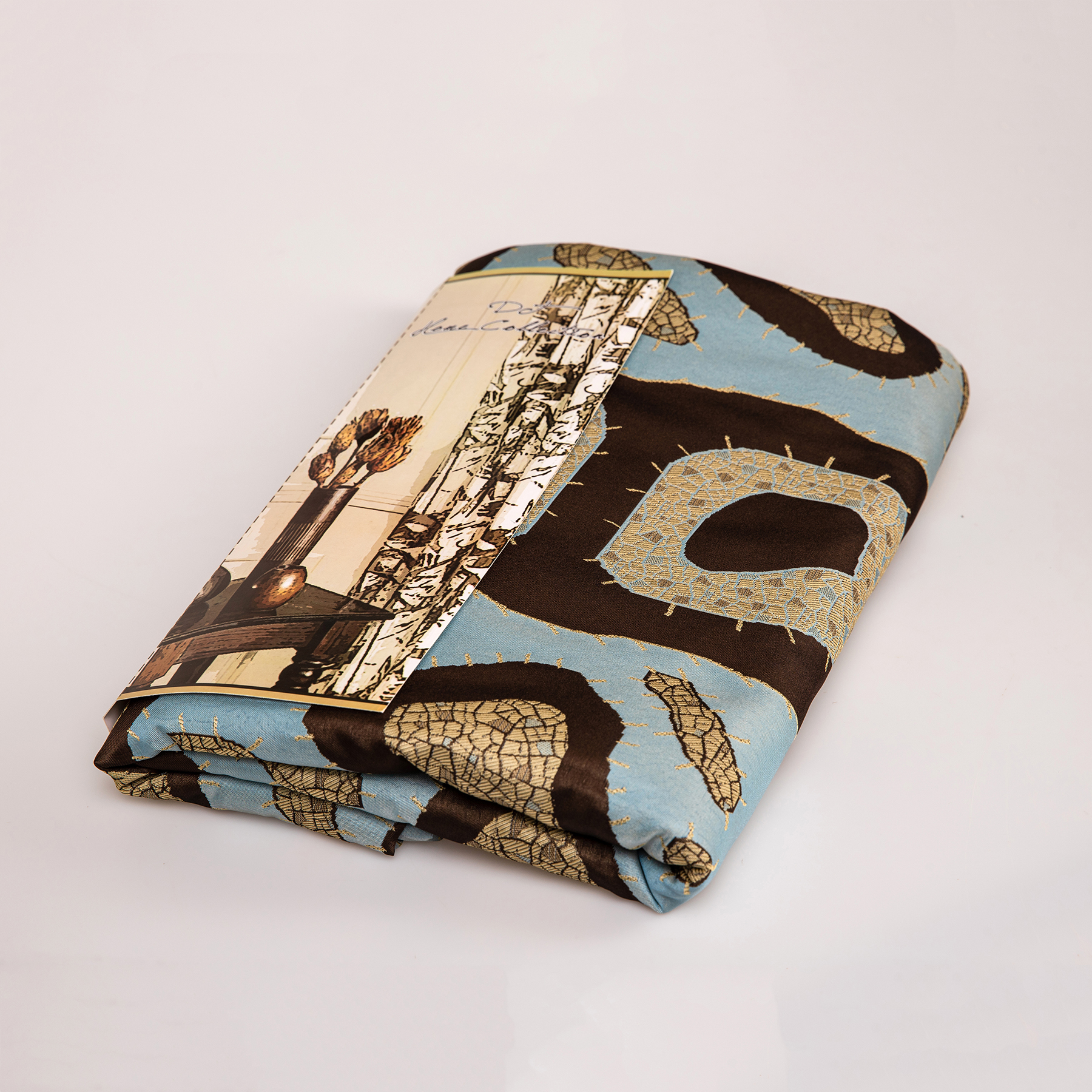 Штора Портьера DT-HOME на шторной ленте 054 голубой 2,9х2,7