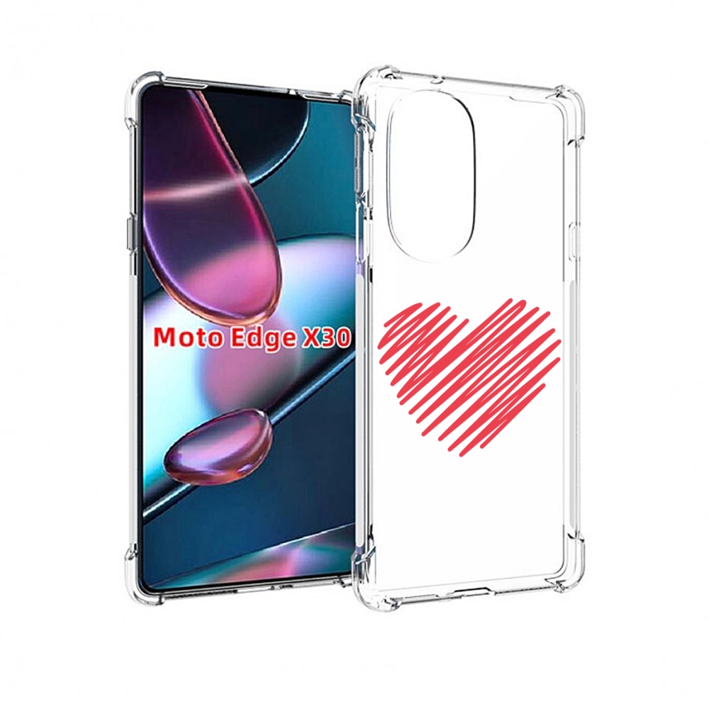 

Чехол MyPads сердечко-одной-линией для Motorola Moto Edge X30, Прозрачный, Tocco
