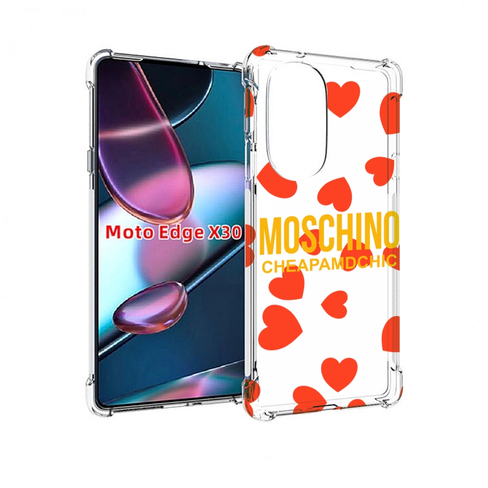 

Чехол MyPads сердца-москино для Motorola Moto Edge X30, Прозрачный, Tocco